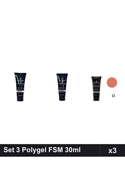 FSM Set 3 Polygel 30ml - Nr.23, Nr.15, Nr.13 - Construcție Unghii