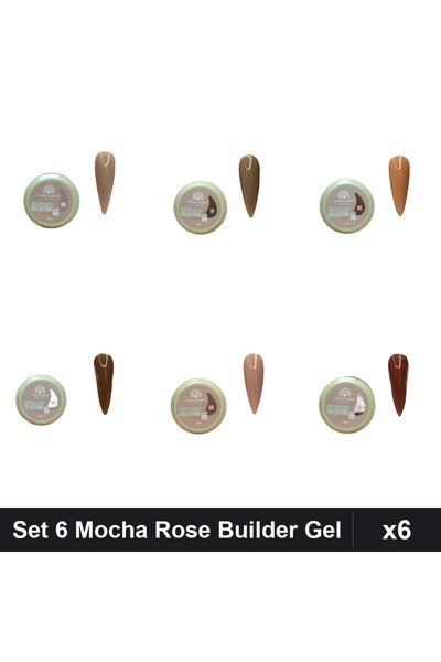 global fashion Set 6 Mocha Rose Builder Gel 15g - Nr.04 Nr.05 Nr.06 Nr.07 Nr....