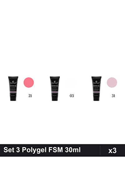 FSM Set 3 Polygel 30ml - Nr.21, Nr.03, Nr.31 - Constructie Unghii