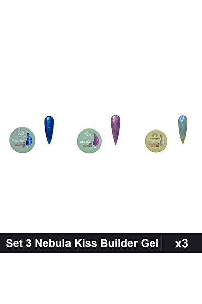 global fashion Set 3 Nebula Kiss Builder Gel 15g - Nr.16, Nr.08, Nr.02