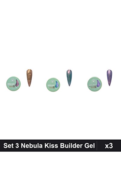 global fashion Set 3 Nebula Kiss Builder Gel 15g - Nr.03, Nr.04, Nr.09