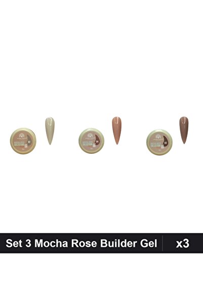 global fashion Set 3 Mocha Rose Builder Gel 15g - Nr.02, Nr.03, Nr.04