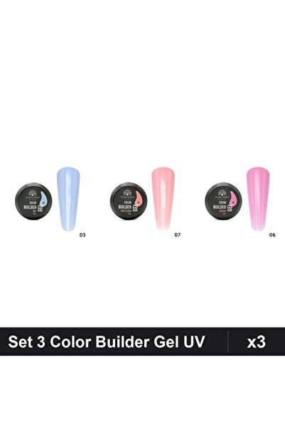 global fashion Set 3 Color Builder Gel UV 15g - Nr.03 Nr.07 Nr.06