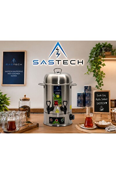 SASTECH 80-Cup Electric Tea Maker—Hidden Heating Element—304 Grade Stainless ...