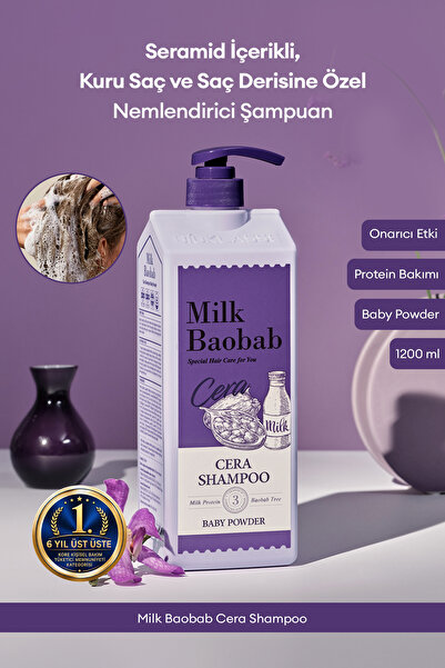 Milk Baobab Kuru Saç ve Saç Derisine Özel Nemlendirici Şampuan Cera Shampoo (...