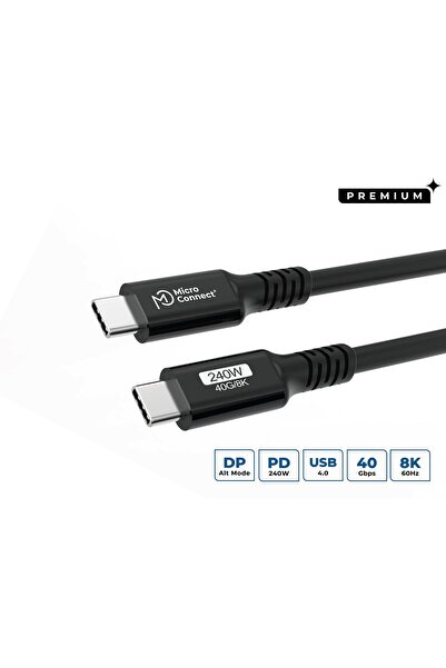 MicroConnect Cablu USB-C la USB-C 0,15m Premium, 240W, 40Gbps, USB4 Gen 3x2