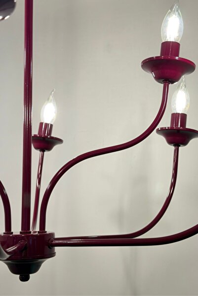 Apliqa Junny 8li Bordo Renkli Çocuk Odası, Salon Avize