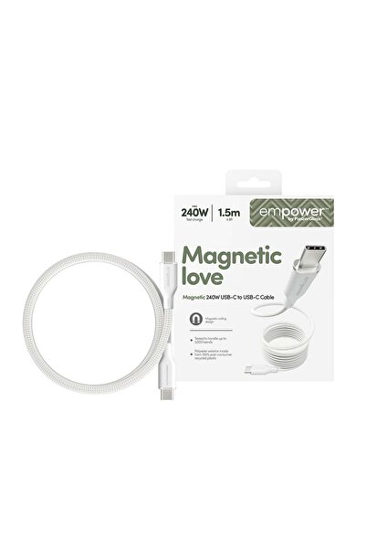 Panzer Glass PanzerGlass Magnetic 240W USB-C la USB-C 1.5m alb