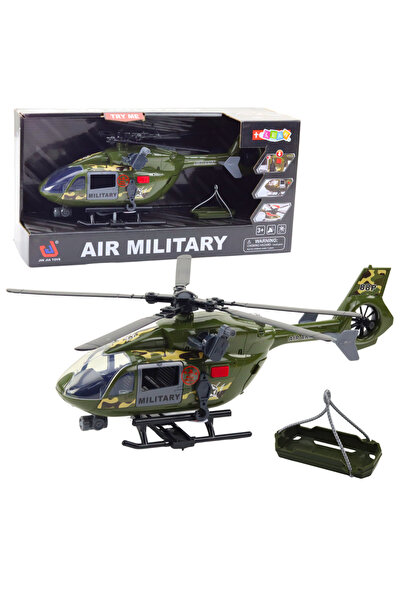 LeanToys Cârlig pentru elicopter militar + Podele de aterizare + ≈Õwiat≈Ço 1:12