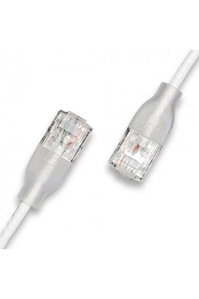 Wantec Cablu patch UTP CAT6a eGlow d=2,8mm 0,50m alb