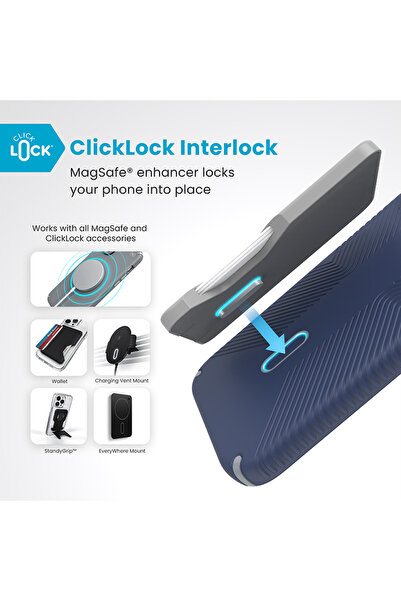 Speck Presidio2 Grip ClickLock & MagSafe - Husă iPhone 16 Plus (Albastru Cost...