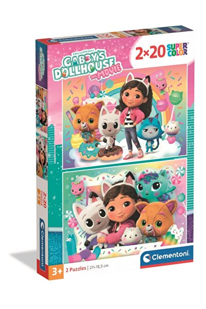 CLEMENTONI Puzzle 2x20 Casa de Păpuși Gabby: Filmul