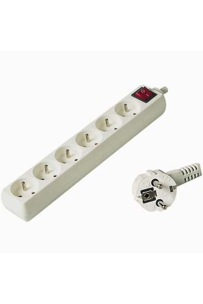 PremiumCord Cablu de alimentare 230V 5m, 6 pini ° suvek + vyp√≠naƒç, b√≠l√ °