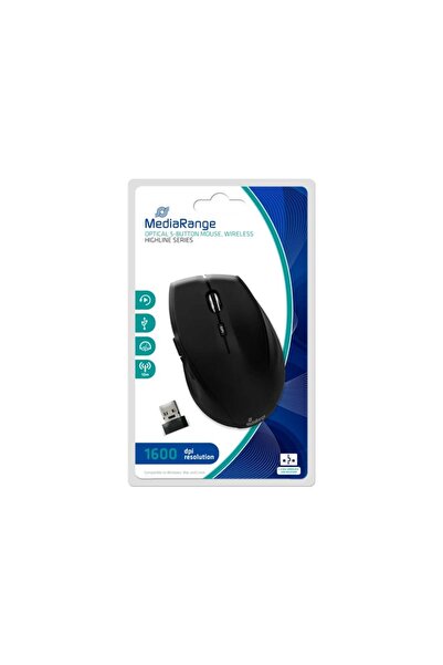 MediaRange Mouse optic wireless Maus Highline cu 5 butoane, negru
