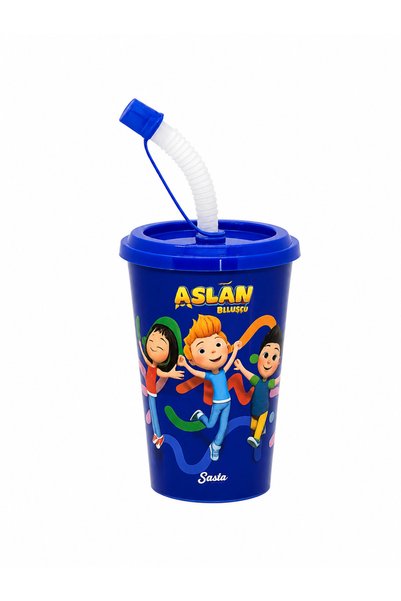 bakgelal Aslan Buluşçu Lisanslı Pipetli Çocuk Bardak, Eğlenceli Tasarımlı Çoc...