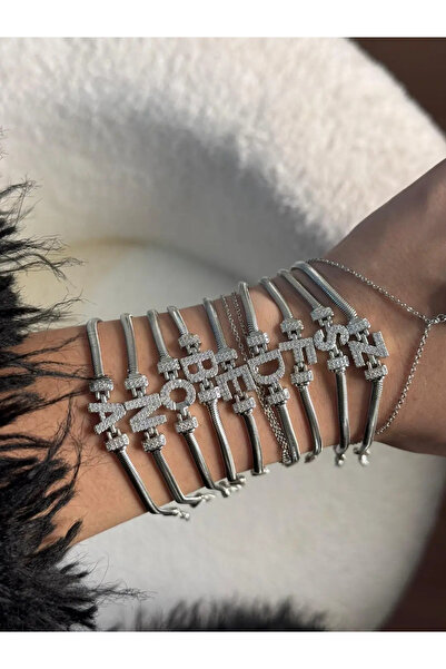 LEROSY CO. Special Series Silver Zircon Stone D Letter Bracelet