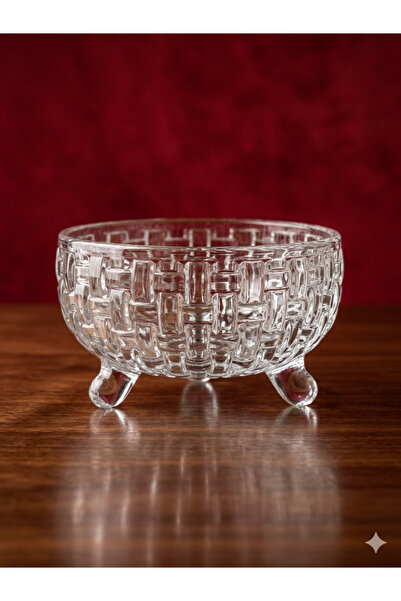çukurova home Three-Legged Glass Chain Model Bowl (300 ml) 6 Pieces