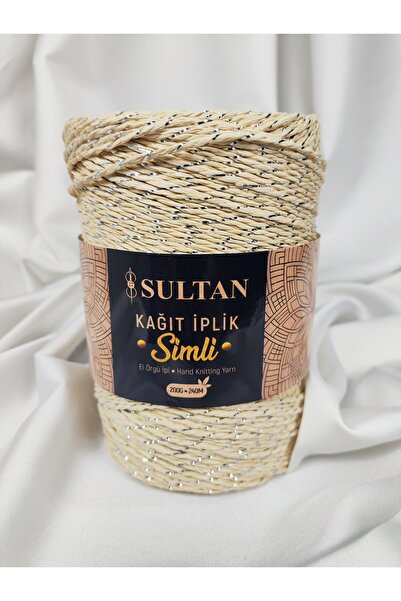 Sultan Ață de hârtie cu sclipici pentru tricotat manual 200gr.-240mt. (1 buca...