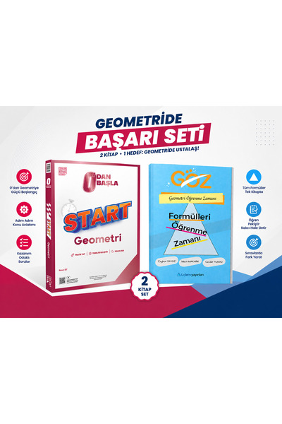 Üçlem Yayınları Üçdörtbeş Sıfırdan Geometri ve Geometri Formül Kitabı