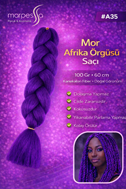 Marpessa Afrika Örgüsü Rasta Ve Box Braid Için Sentetik Saç 100gr