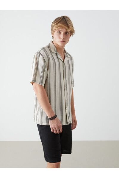 LC Waikiki Regular Fit Short Sleeve Striped Men's Shirt