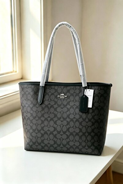 By Coach City Tote Bag Iconic Printed Women's Fashion Multifunctional Large C...
