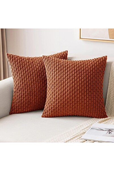 Choice3 40x40CM 1Pcs Orange Fall Decorative Throw Pillow Covers Soft Corduroy...