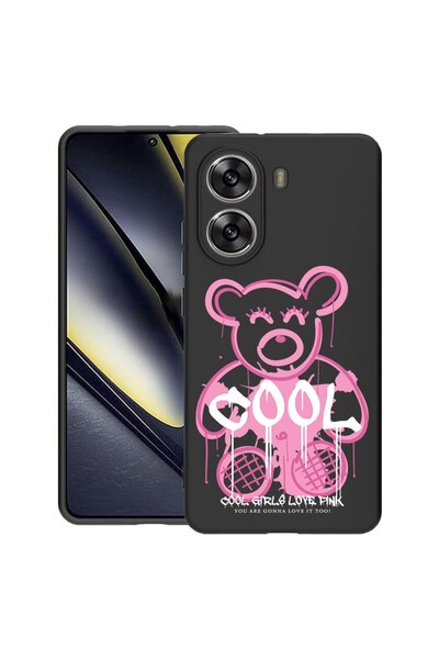 bestcase Θήκη για Poco X7 Pro 5G, Αρκουδάκι Cool Ροζ, Λεπτή Σιλικόνη 0.8MM, Α...