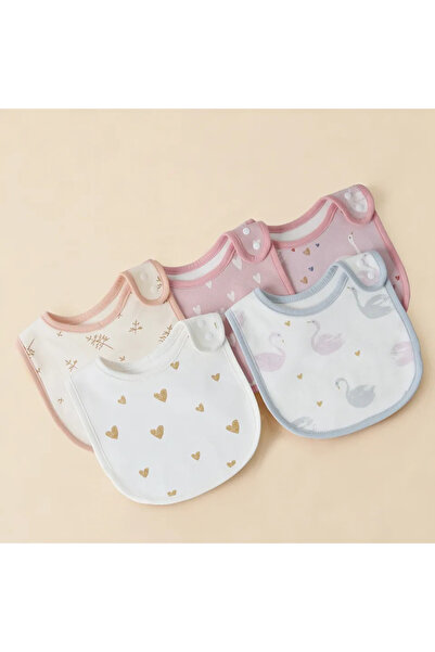 Choice9 Pink Swan 5 Pcs/set Baby Bibs U-shaped Infant Saliva Towel Easy to Wi...