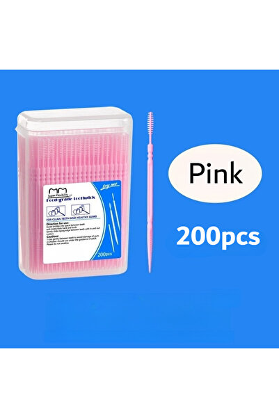 choice2 Pink 200pcs/box Boxed Toothpick Brush Portable Plastic Toothpick Disp...