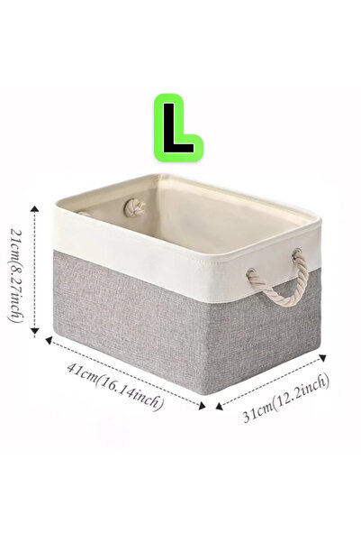 choice2 L Double-layered Linen Laundry Basket with Handles Clothes Storage Ba...