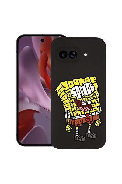 bestcase Калъф за Google Pixel 9a, Калиграфия Спондж Боб, Тънък силиконов 0.8...
