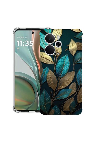 bestcase Husă Antișoc Compatibilă cu Poco M7 Pro 5G, cu Design Pene Aurii, Co...
