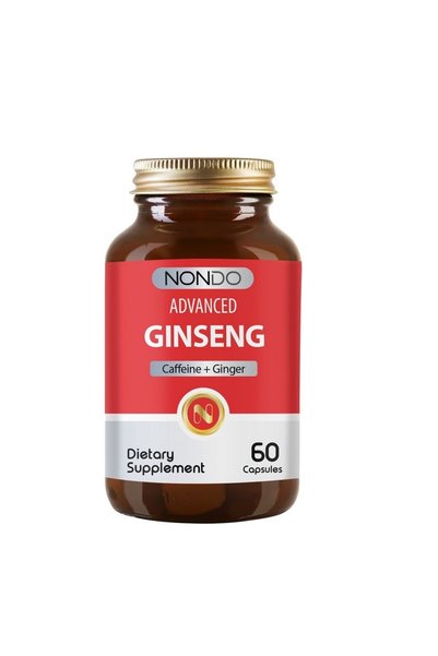 Nondo Vitamins نوندو الجينسنغ المتقدم مع الكافيين + الزنجبيل 60 كبسولة