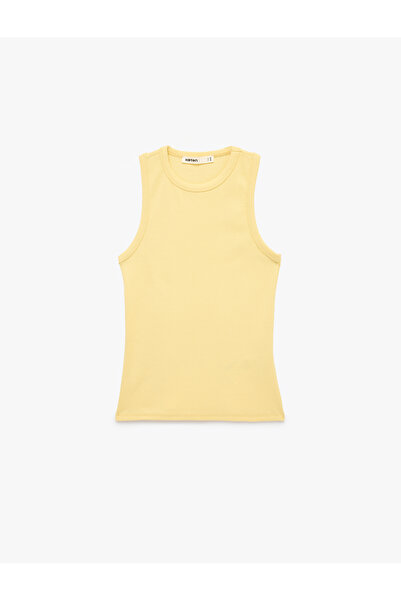 Koton Bluză din bumbac, cu decolteu tip crewneck, cu nervuri, pentru sport