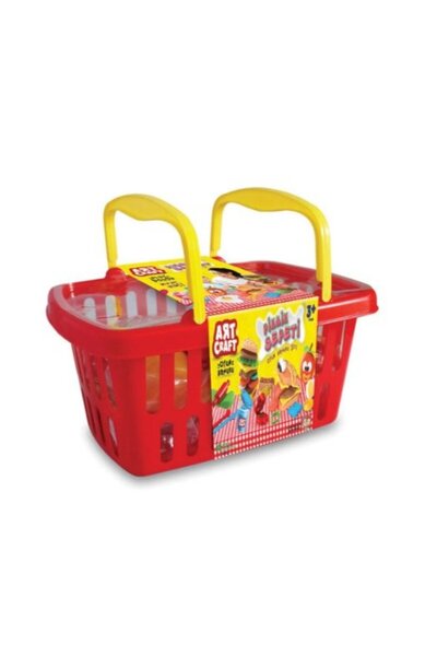 DEDE Set creativ plastilina cu 4 culori si 15 matrite in cosulet