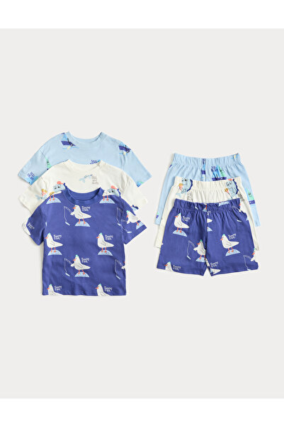 Marks & Spencer 3'lü Saf Pamuklu Pijama Takımı