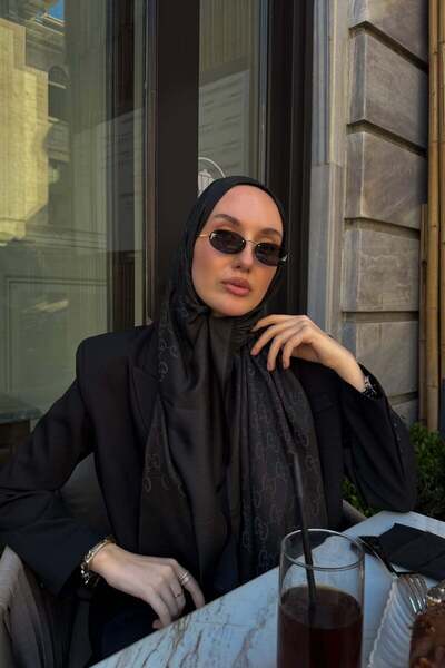 diorel G Desen Premium Şal-Siyah