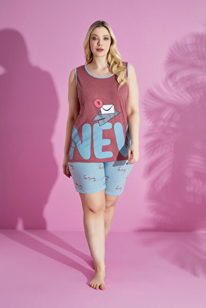 PİJAMOOD Πιτζάμα Plus Size Σορτσάκι "PijaMood" NEW MESSAGE II