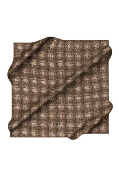 Aker Silk Scarf - Spring-Summer 2026 - 9119701-351 - Sura - Retro Plaid Pattern