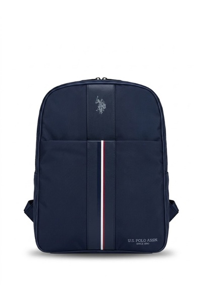 U.S. Polo Assn. حقيبة ظهر مدرسية وعادية باللون الأزرق الداكن - PLCAN26170