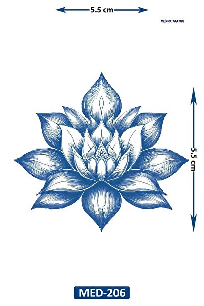Attach MED-206 YARI KALICI LOTUS ÇİÇEGİ DESEN DÖVME-TATTO