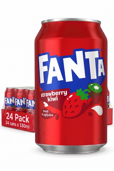 Fanta Băutură Răcoritoare, Import Germania, Strawberry & Kiwi, 24 x 330ml, Ar...