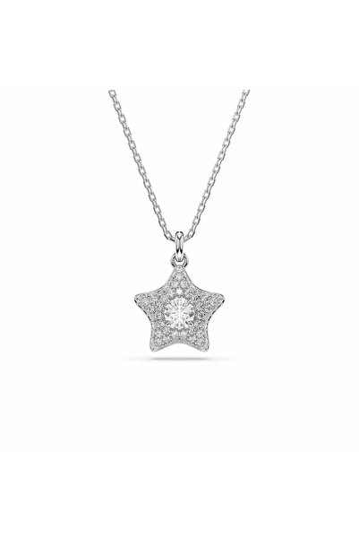 Swarovski Sublima Kolye, Yuvarlak kesim, Yıldız, Beyaz, Rodyum kaplama