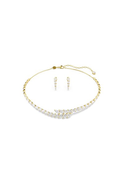 Swarovski Mesmera Set, Set (2), Markiz kesim, Beyaz, 18k altın rengi yüzey