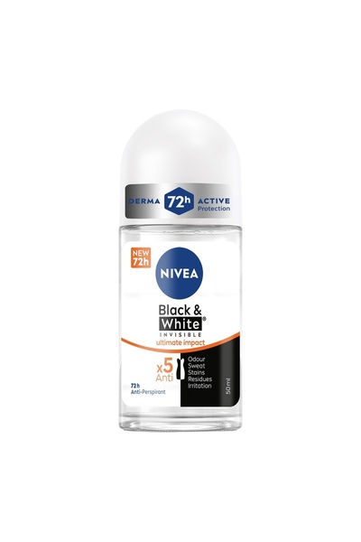 NIVEA Deo Roll-On Μαύρο & Λευκό Αόρατο Αντιιδρωτικό Αντιοσμικό Roll-On Απόλυτ...