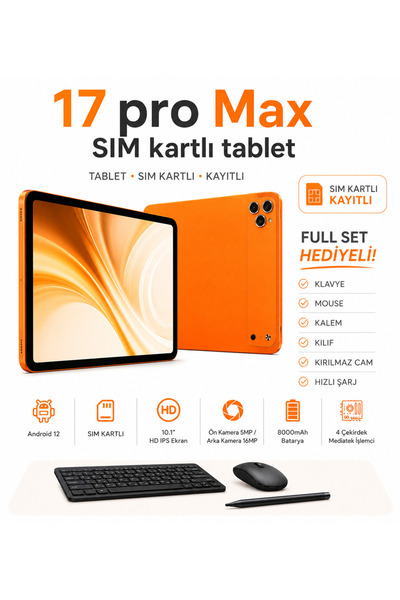 asfteknoloji 17 ProMax Sim Kartlı Kayıtlı Oyun ve Günlük Kullanıma Uygun Full...