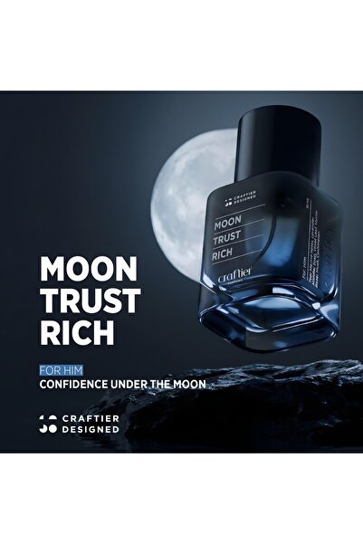 CRAFTIER عطر MOON TRUST RICH EDP للرجال - 50 مل، عطر عطري منعش طويل الأمد، يد...