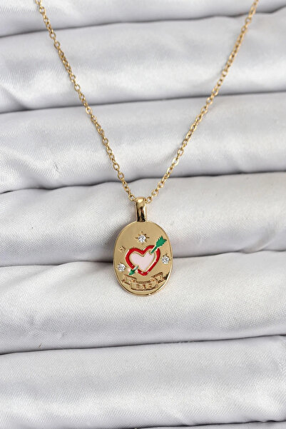 USLUCAN ALIŞVERİŞ 316L Steel Chain Gold Color Heart Figured Women's Necklace