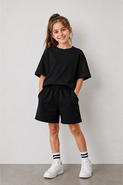 VODEXA T-Shirt Shorts Set Boys and Girls 100% Cotton Summer Simple Comfortabl...